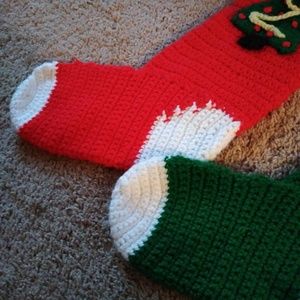 Handmade Crocheted Christmas Stockings & Santa